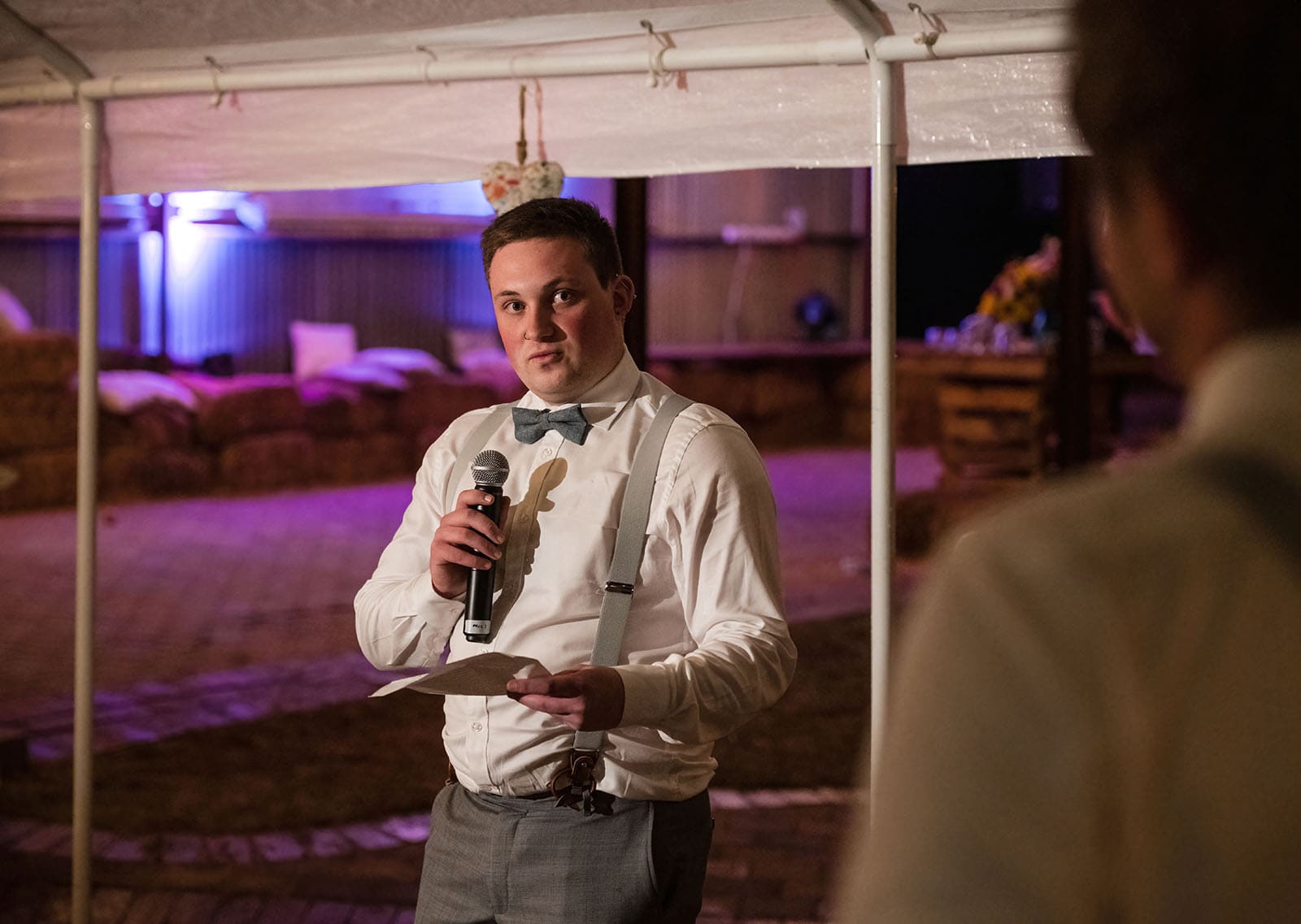 speech under awning Speech under awning